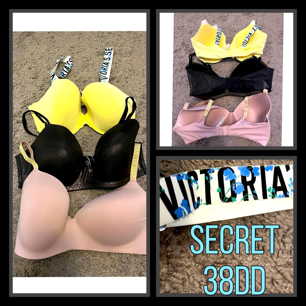 Set of 3 VS Pink Bras 38DD